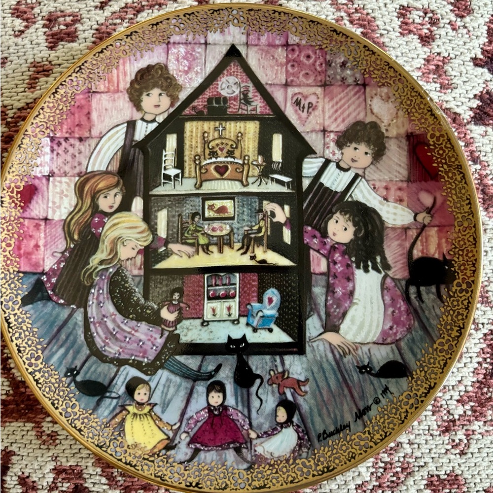 Set of four P Buckley Moss plates from the Joyful Children Collection.